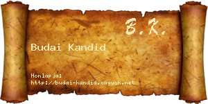 Budai Kandid névjegykártya